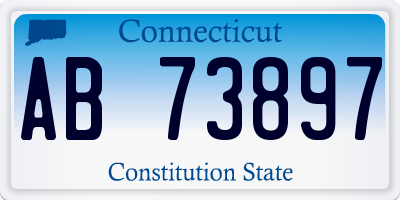 CT license plate AB73897