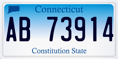 CT license plate AB73914