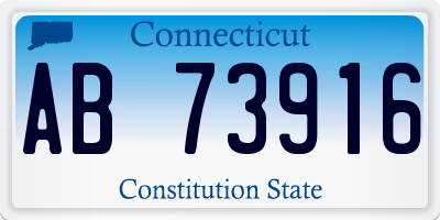 CT license plate AB73916