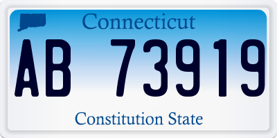 CT license plate AB73919