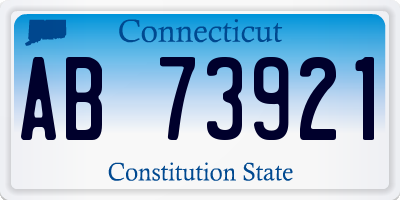 CT license plate AB73921