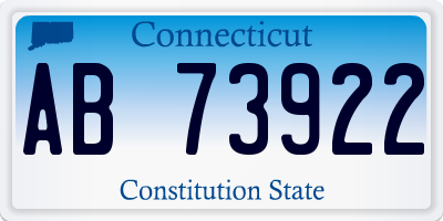 CT license plate AB73922