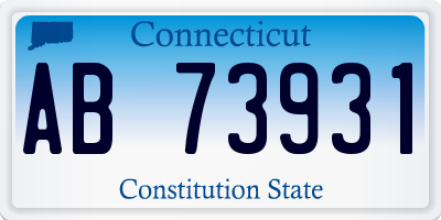 CT license plate AB73931