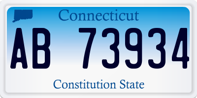 CT license plate AB73934