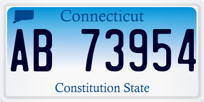 CT license plate AB73954