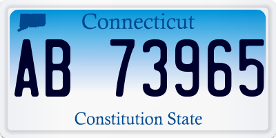 CT license plate AB73965