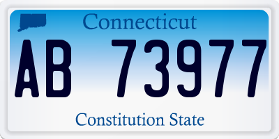 CT license plate AB73977
