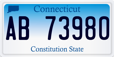 CT license plate AB73980