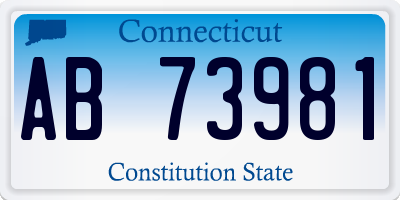 CT license plate AB73981