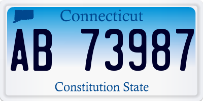CT license plate AB73987