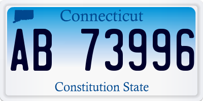 CT license plate AB73996