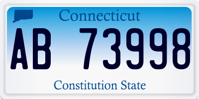 CT license plate AB73998