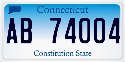 CT license plate AB74004