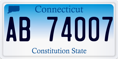 CT license plate AB74007