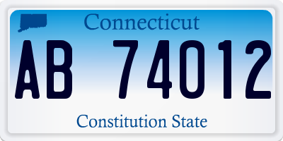 CT license plate AB74012