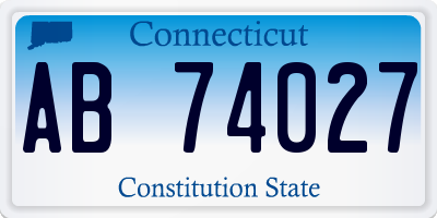 CT license plate AB74027