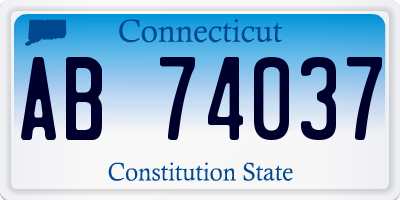 CT license plate AB74037