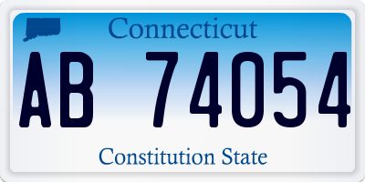 CT license plate AB74054