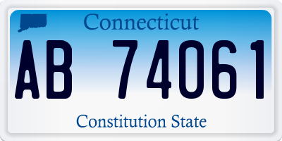 CT license plate AB74061