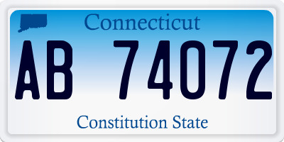 CT license plate AB74072