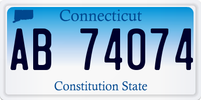 CT license plate AB74074