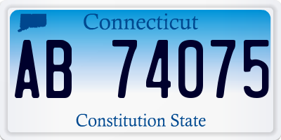 CT license plate AB74075