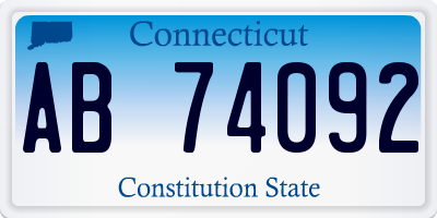CT license plate AB74092