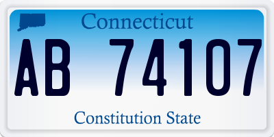 CT license plate AB74107