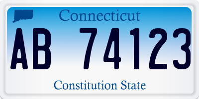 CT license plate AB74123