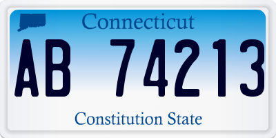 CT license plate AB74213