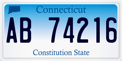 CT license plate AB74216