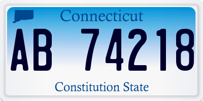 CT license plate AB74218