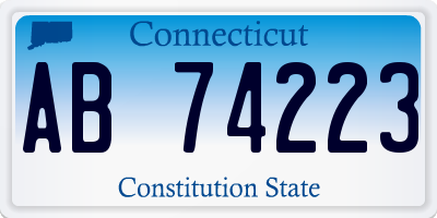 CT license plate AB74223