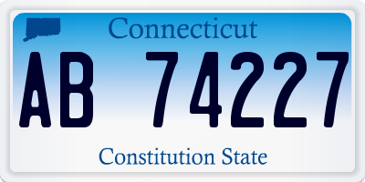 CT license plate AB74227