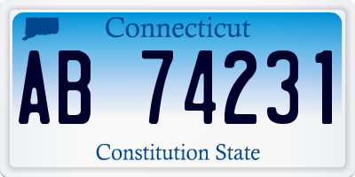 CT license plate AB74231