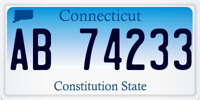 CT license plate AB74233