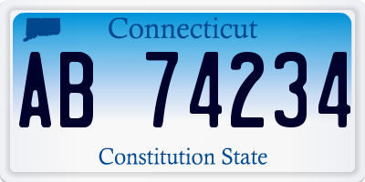 CT license plate AB74234