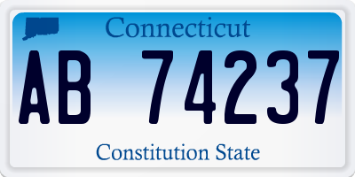 CT license plate AB74237