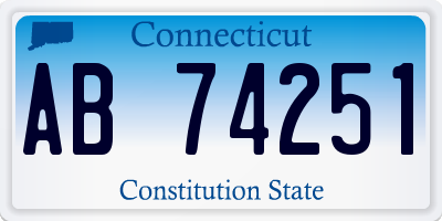 CT license plate AB74251