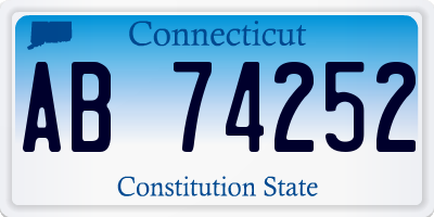 CT license plate AB74252