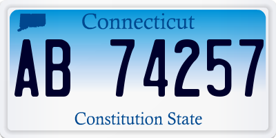 CT license plate AB74257