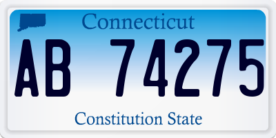 CT license plate AB74275