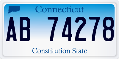 CT license plate AB74278