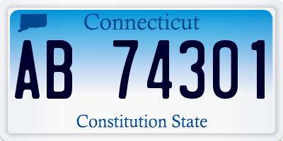 CT license plate AB74301