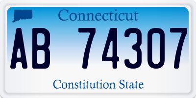 CT license plate AB74307