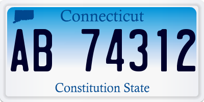 CT license plate AB74312