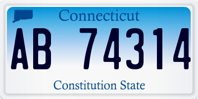 CT license plate AB74314