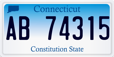 CT license plate AB74315