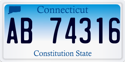 CT license plate AB74316