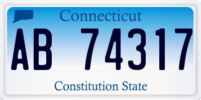 CT license plate AB74317